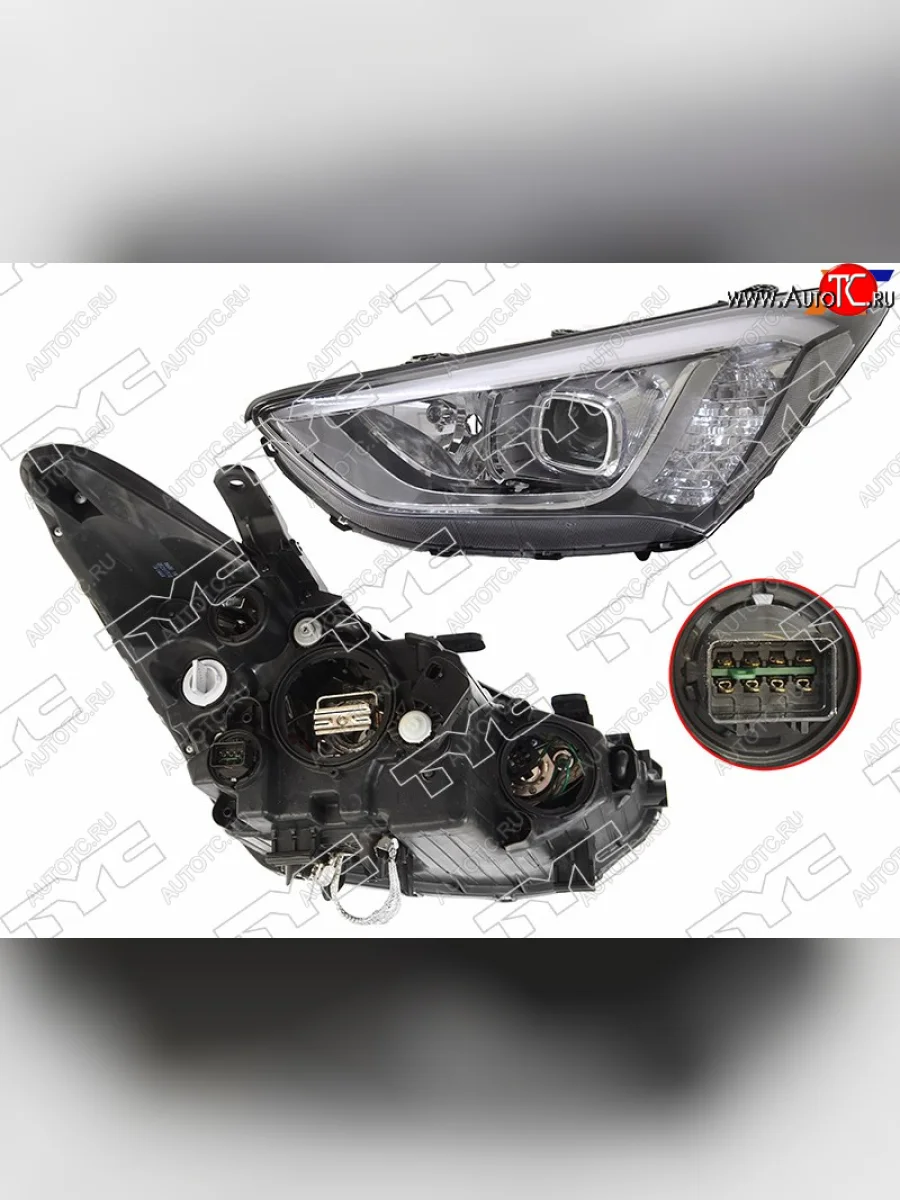 Фара левая (под ксенон, с корректором) TYC Hyundai Santa Fe DM дорестайлинг (2012-2016)  в Керчи Республика Крым