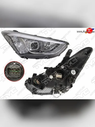 Фара правая (под ксенон, с корректором) TYC Hyundai Santa Fe DM дорестайлинг (2012-2016)