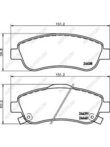 Колодки тормозные передние (4шт.) TEXTAR Honda CR-V RE1,RE2,RE3,RE4,RE5,RE7 дорестайлинг (2007-2010)