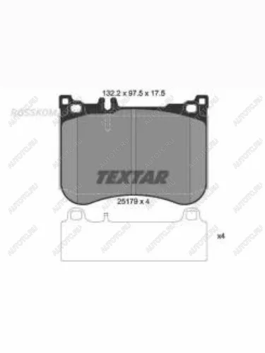 Колодки тормозные передние (4шт.) TEXTAR Mercedes-Benz S class X222 седан 1-ый рестайлинг (2017-2019)