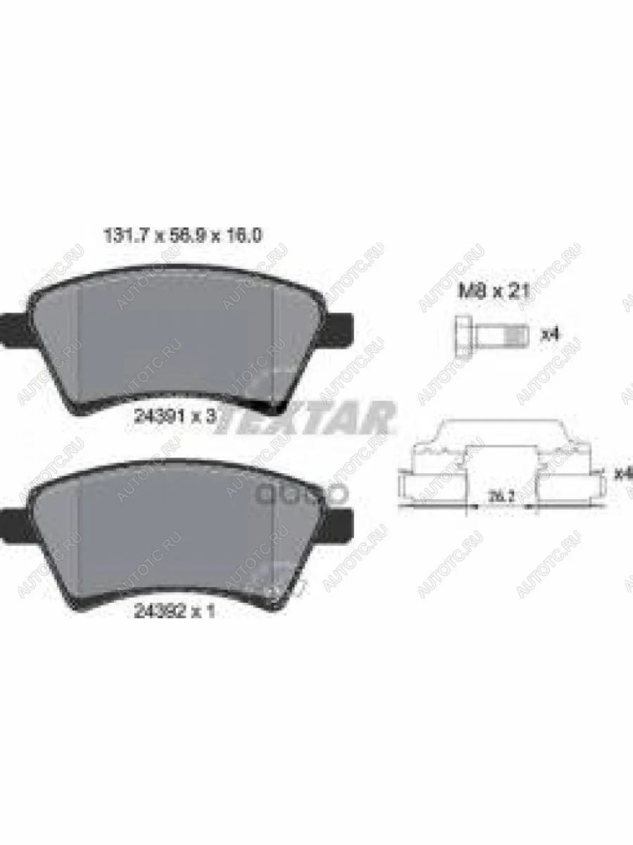 Колодки тормозные передние (4шт.) TEXTAR Suzuki SX4 YA21S,YB21S дорестайлинг, хэтчбэк (2006-2011)  в Перми Пермском крае