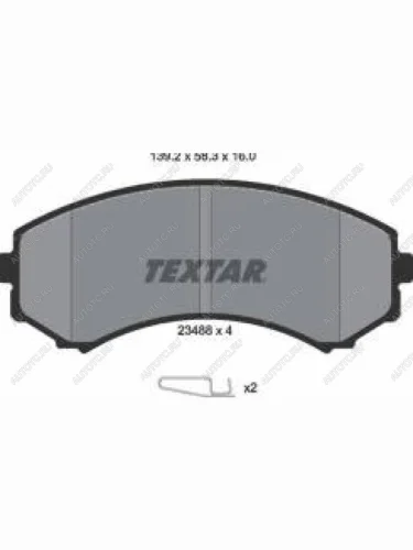 Колодки тормозные передние (4шт.) TEXTAR Mitsubishi Pajero 3 V70 дорестайлинг (1999-2003)