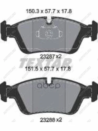 Колодки тормозные передние (4шт.) TEXTAR BMW 3 серия E46 седан дорестайлинг (1998-2001)