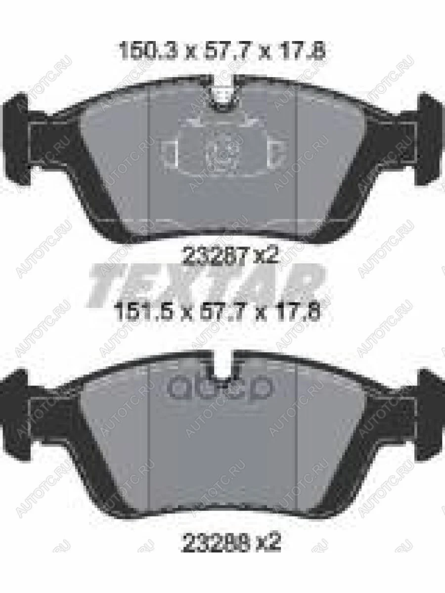 Колодки тормозные передние (4шт.) TEXTAR BMW 3 серия E46 седан дорестайлинг (1998-2001)  в Самаре Самарской области