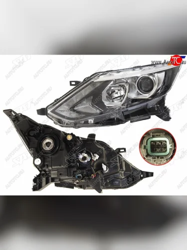 Фара левая (диодная полоса) SAT Nissan Qashqai  2 (2013-2019) J11 дорестайлинг