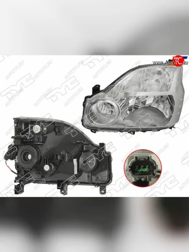 Фара левая (с электрокорректором, Евросвет) TYC Nissan X-trail  2 T31 (2007-2011) дорестайлинг