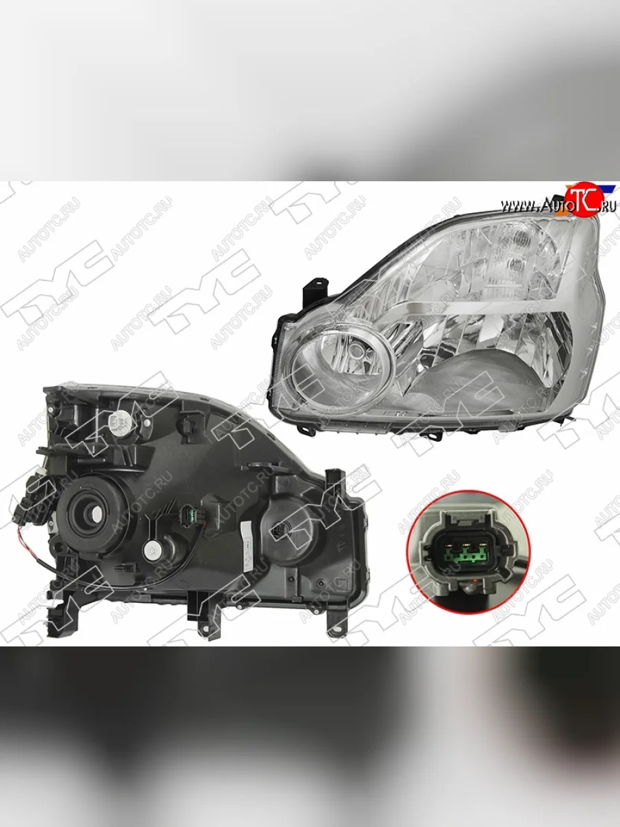 Фара левая (с электрокорректором, Евросвет) TYC Nissan X-trail 2 T31 дорестайлинг (2007-2011)  в Самаре Самарской области