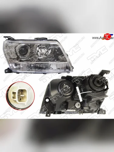 Фара правая (галоген, под электрокорректор, Евросвет) TYC Suzuki Grand Vitara JT 3 двери дорестайлинг (2005-2008)