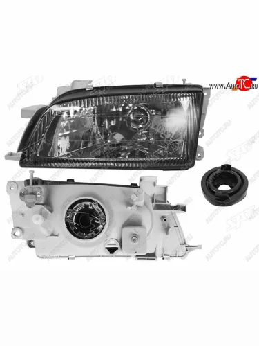 Фара левая (чёрный хрусталь) SAT Toyota Carina E  T190 (1992-1996) лифтбэк дорестайлинг, седан дорестайлинг
