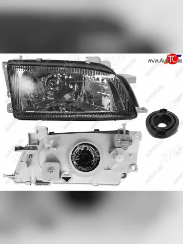 Фара правая (чёрный хрусталь) SAT Toyota Carina E  T190 (1992-1996) лифтбэк дорестайлинг, седан дорестайлинг