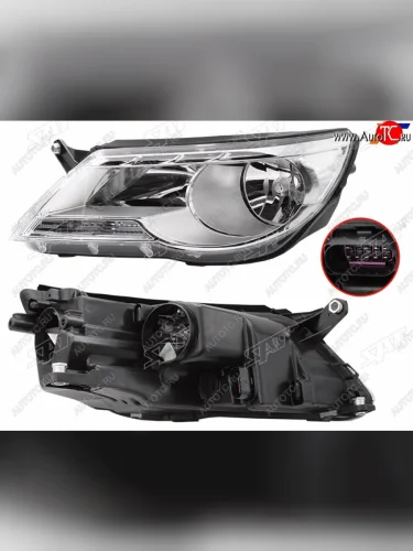 Фара левая (с электрокорректором) SAT Volkswagen Tiguan  NF (2006-2011) дорестайлинг
