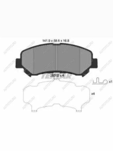 Колодки тормозные передние (4шт.) TEXTAR Nissan Qashqai 1 J10 рестайлинг (2010-2013)