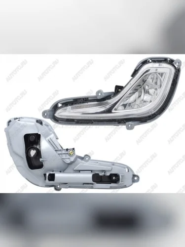 Левая противотуманная фара SAT Hyundai Solaris RBr седан дорестайлинг (2010-2014)