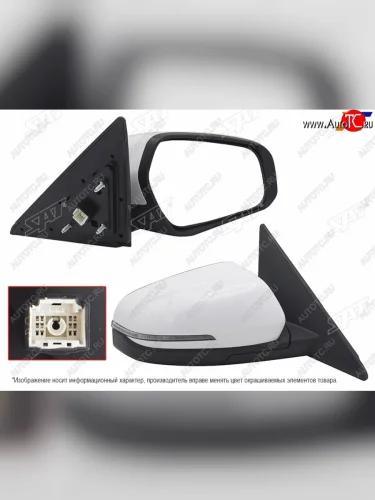 Боковое правое зеркало заднего вида (обогрев, повторитель поворота, автоскладывание, 8 контактов) SAT Hyundai Creta  SU (2020-2022)