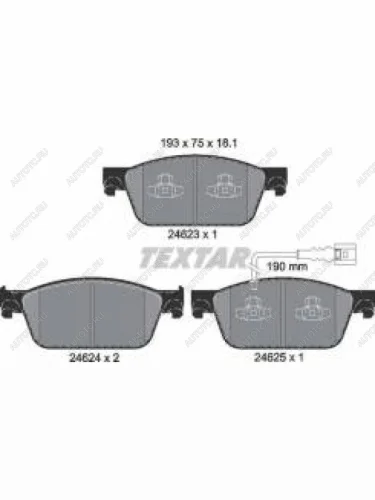 Колодки тормозные передние (4шт.) TEXTAR Volkswagen Multivan T5  дорестайлинг (2003-2009)