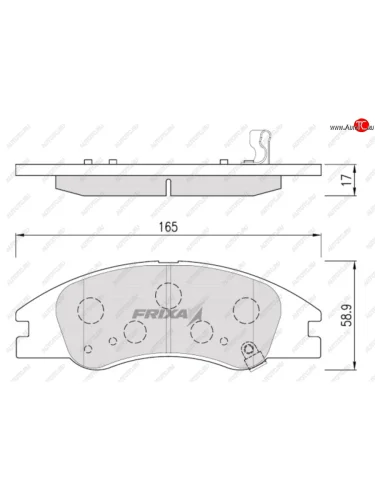 Колодки тормозные передние (4шт.) HANKOOK FRIXA KIA Cerato 1 LD седан рестайлинг (2005-2008)