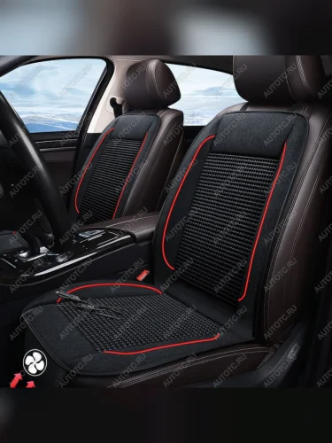 Накидки с охлаждающим эффектом (12V - 1 вентилятор текстиль) Автопилот (черный/красный) 