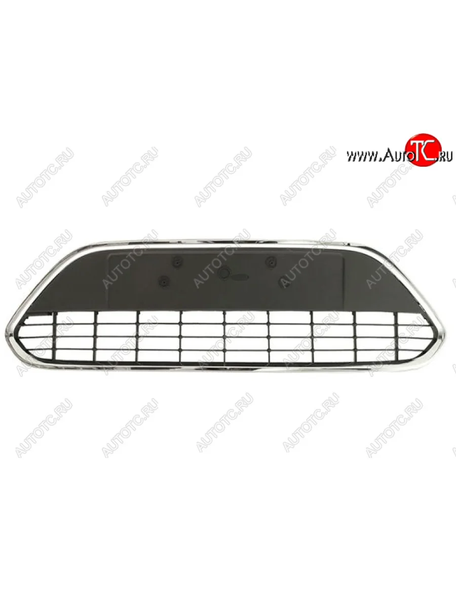 Центральная решетка переднего бампера (пр-во Китай) BODYPARTS Ford Focus 2 седан рестайлинг (2007-2011) (молдинг хром)  в Керчи Республика Крым