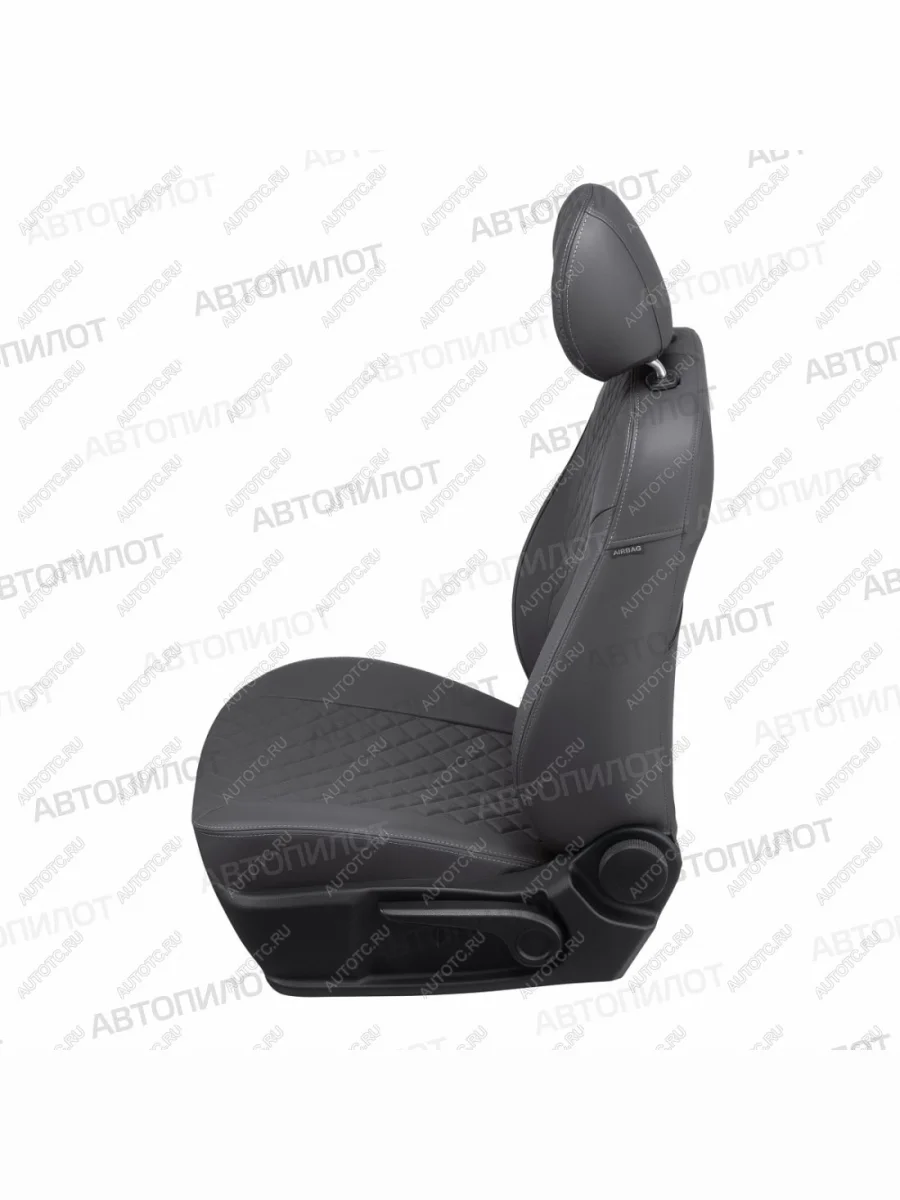  Чехлы на сиденья Ромб (раздел. 40/60+ вырез под подлокот. экокожа) Автопилот  Suzuki  SX4 ( JYB, JYA,  JAB, JYA), Vitara  LY (темно-серый)  с доставкой в г. Керчь