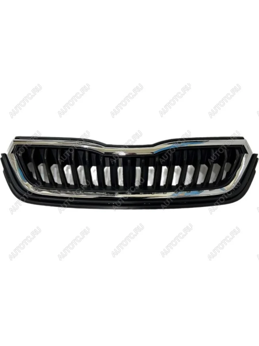 Решетка радиатора (пр-во Китай) BODYPARTS Skoda Rapid MK2 хэтчбэк 5 дв. рестайлинг (2019-2024) (молдинг хром)  в Самаре Самарской области