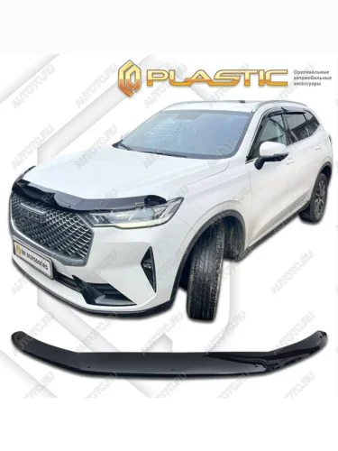 Дефлектор капота CA-Plastic (Classic черный) Haval H6 Coupe рестайлинг (2020-2022)