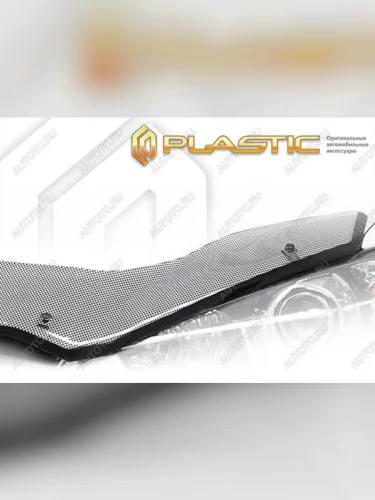 Дефлектор капота CA-Plastic exclusive (серия Шелкография черная) Chevrolet Aveo T250 хэтчбек 5 дв рестайлинг (2006-2011)