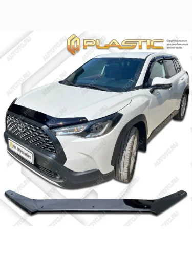 Дефлектор капота CA-Plastic (серия Classic черный) Toyota Corolla Cross  ZSG10,MXGA10,ZVG11,ZVG13,ZVG15,  (2021-2025)