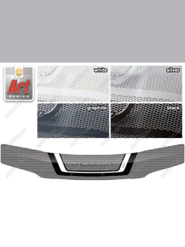 Дефлектор капота CA-Plastic (серия Art серебро) Mitsubishi Delica 4 рестайлинг (1997-2007)