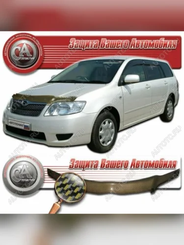 Дефлектор капота на CA-Plastiс (серия Шелкография карбон золото) Lexus RX330 XU30 (2003-2006)