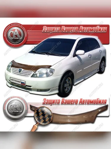 Дефлектор капота CA-Plastiс (серия Шелкография карбон медь) Toyota Allex E12# рестайлинг (2002-2004)