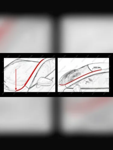 Водосток лобового стекла Стрелка 11 (черное) JAC T8 PRO (2020-2025)