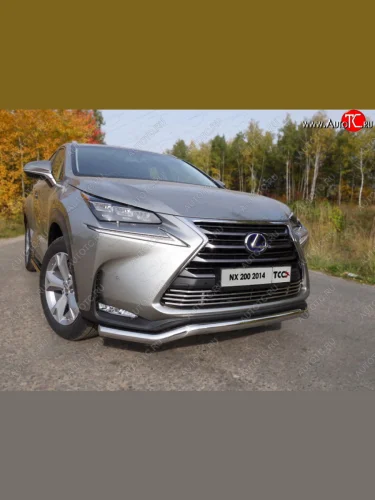 Декоративная вставка переднего бампера (кроме F-Sport) ТСС Тюнинг (d 12 мм) Lexus NX200  Z10 (2014-2017) дорестайлинг