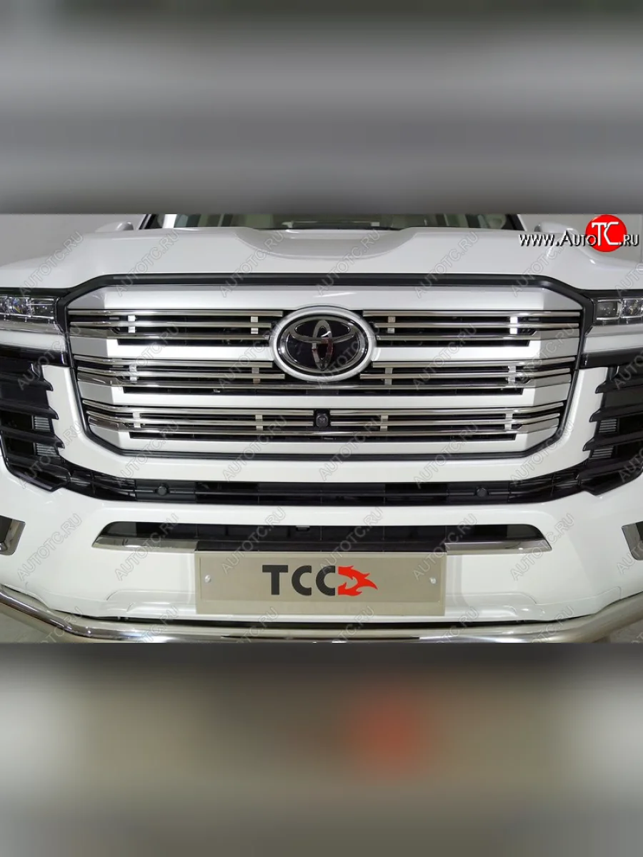 Декоративная вставка решетки радиатора ТСС Тюнинг  Toyota Land Cruiser (2021-2025) J300 (d 12 мм)  в Самаре Самарской области