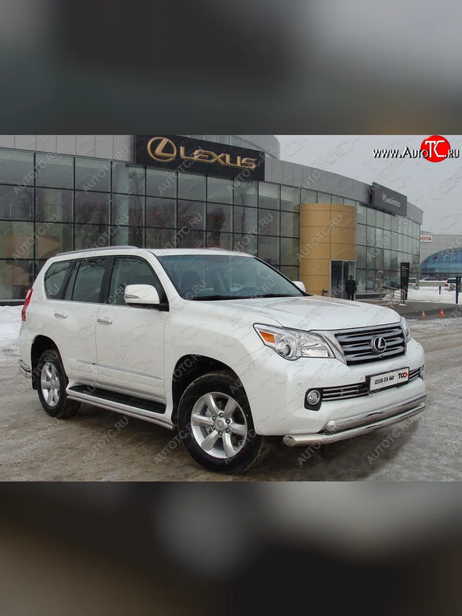 Декоративная вставка переднего бампера ТСС Тюнинг  Lexus GX460 (2009-2013) J150 (d 16 мм)  с доставкой в г. Керчь