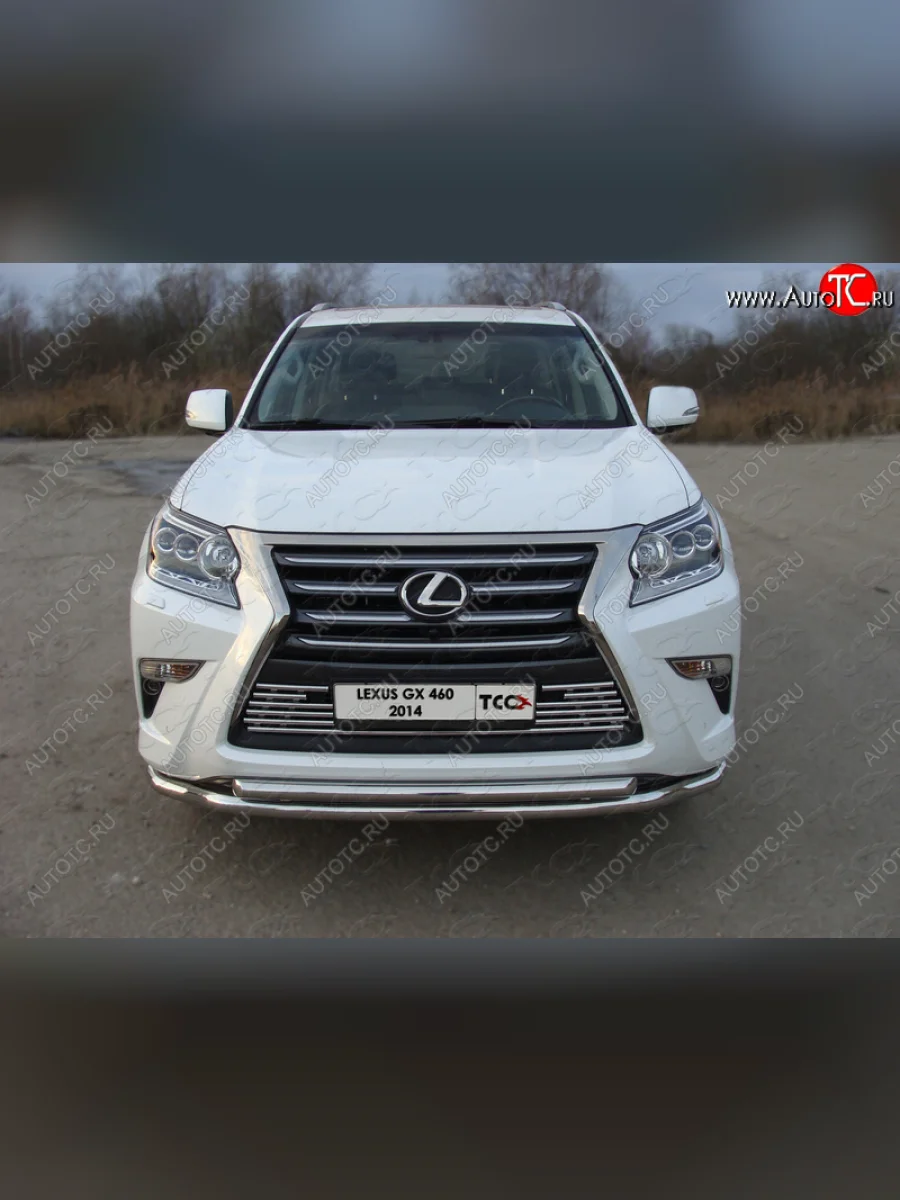 Декоративная вставка переднего бампера ТСС Тюнинг Lexus GX460 J150 1-ый рестайлинг (2013-2019) (d 16 мм)  в Керчи Республика Крым