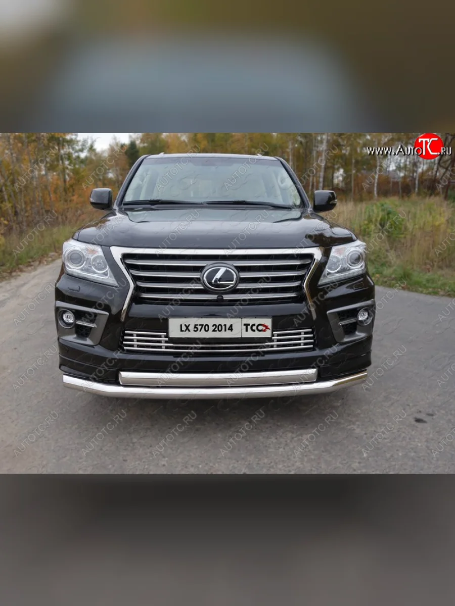 Декоративная вставка переднего бампера (F-Sport) ТСС Тюнинг Lexus LX570 J200 1-ый рестайлинг (2012-2015) (d 16 мм)  с доставкой в г. Пермь