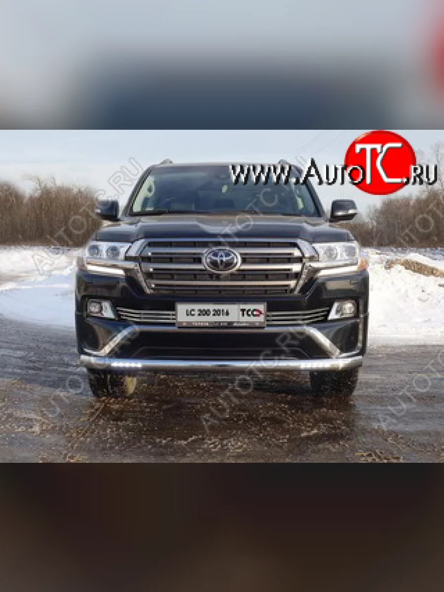 Декоративная вставка переднего бампера (EXECUTIVE) ТСС Тюнинг Toyota Land Cruiser 200 2-ой рестайлинг (2015-2021) (d 16 мм)  в Керчи Республика Крым