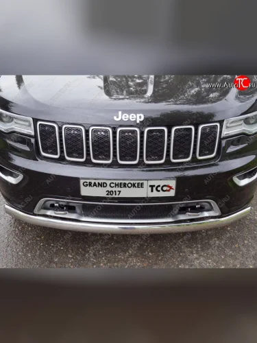 Декоративная вставка решетки радиатора ТСС Тюнинг (лист AL) Jeep Grand Cherokee  WK2 (2017-2022) 2-ой рестайлинг