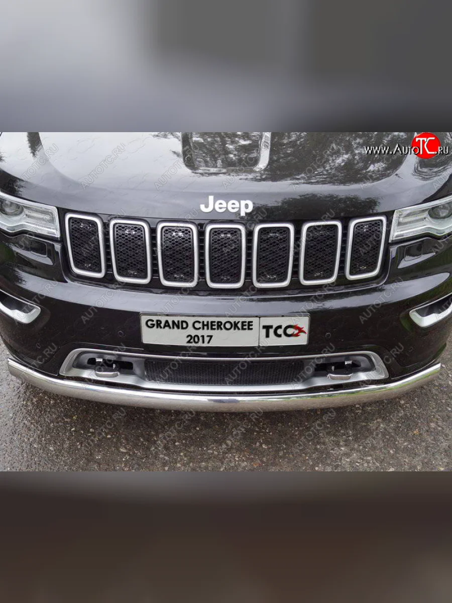 Декоративная вставка решетки радиатора ТСС Тюнинг  Jeep Grand Cherokee (2017-2022) WK2 (лист AL)  в Керчи Республика Крым