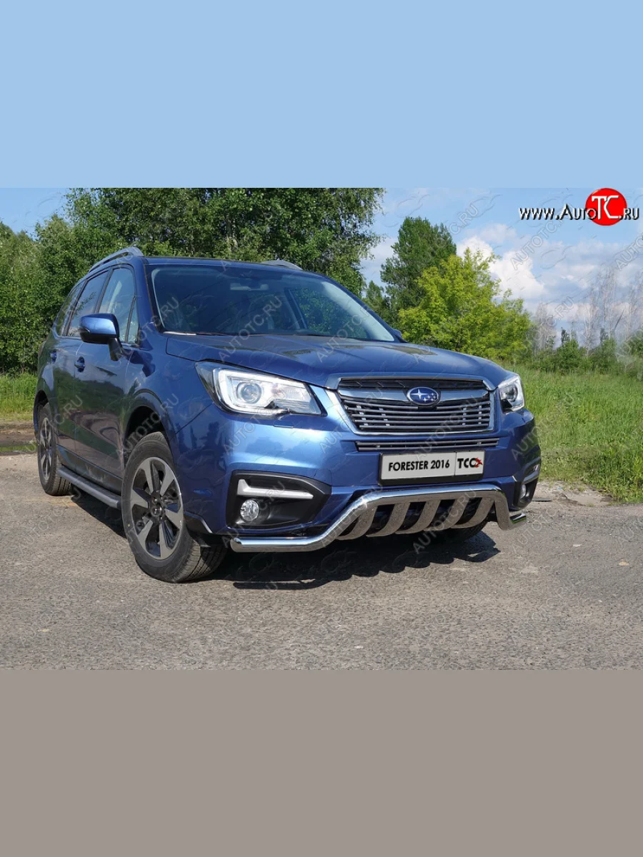 Верхняя декоративная вставка решетки радиатора ТСС Тюнинг  Subaru Forester (2016-2019) SJ (d 12 мм)  в Самаре Самарской области