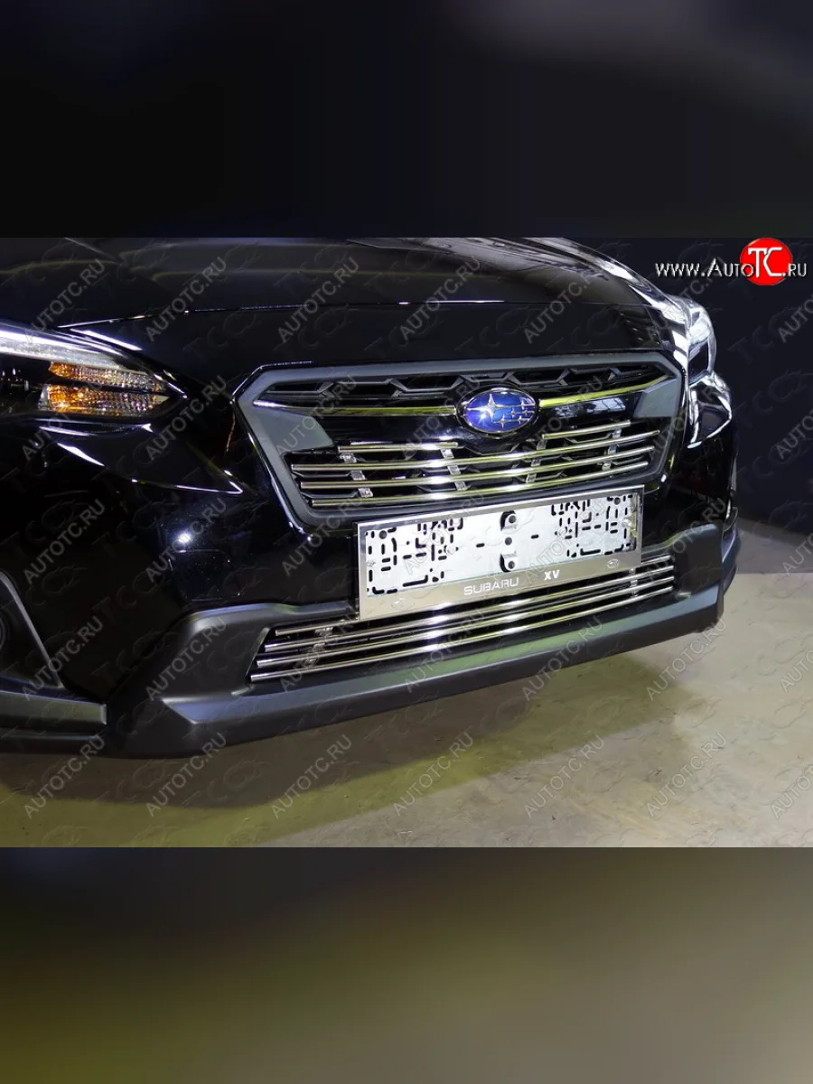 Верхняя декоративная вставка решетки радиатора ТСС Тюнинг  Subaru XV (2017-2021) GT/G24 (d 12 мм)  в Самаре Самарской области