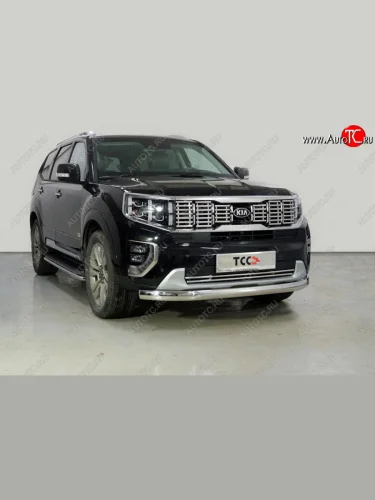 Декоративная вставка переднего бампера ТСС Тюнинг (d 16 мм) KIA Mohave  HM2 (2019-2022)