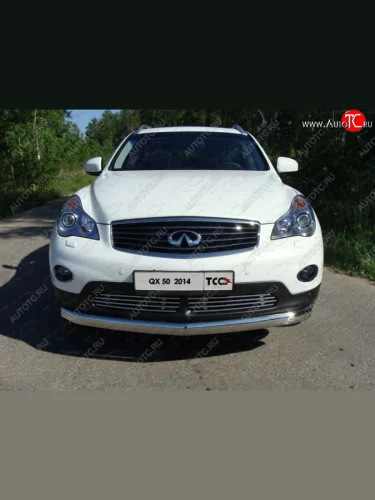 Нижняя декоративная вставка в бампер ТСС Тюнинг (d 12 мм) INFINITI EX35 J50 (2007-2013)