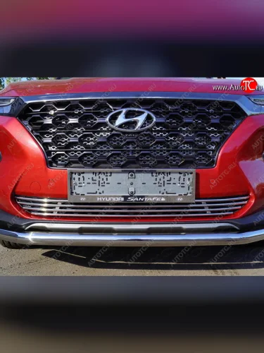 Нижняя декоративная вставка в бампер ТСС Тюнинг Hyundai Santa Fe TM дорестайлинг (2018-2021)