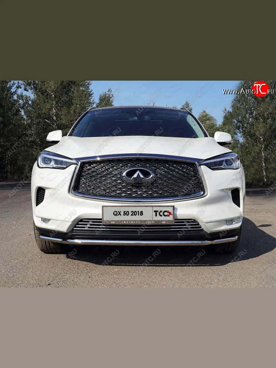 Нижняя декоративная вставка в бампер ТСС Тюнинг INFINITI Qx50 J55 (2017-2022) (d 12 мм)  с доставкой в г. Керчь