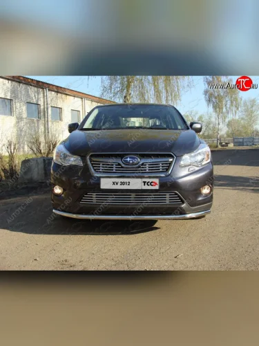 Нижняя декоративная вставка в бампер ТСС Тюнинг (d 12 мм) Subaru XV GP/G33 дорестайлинг (2012-2016)