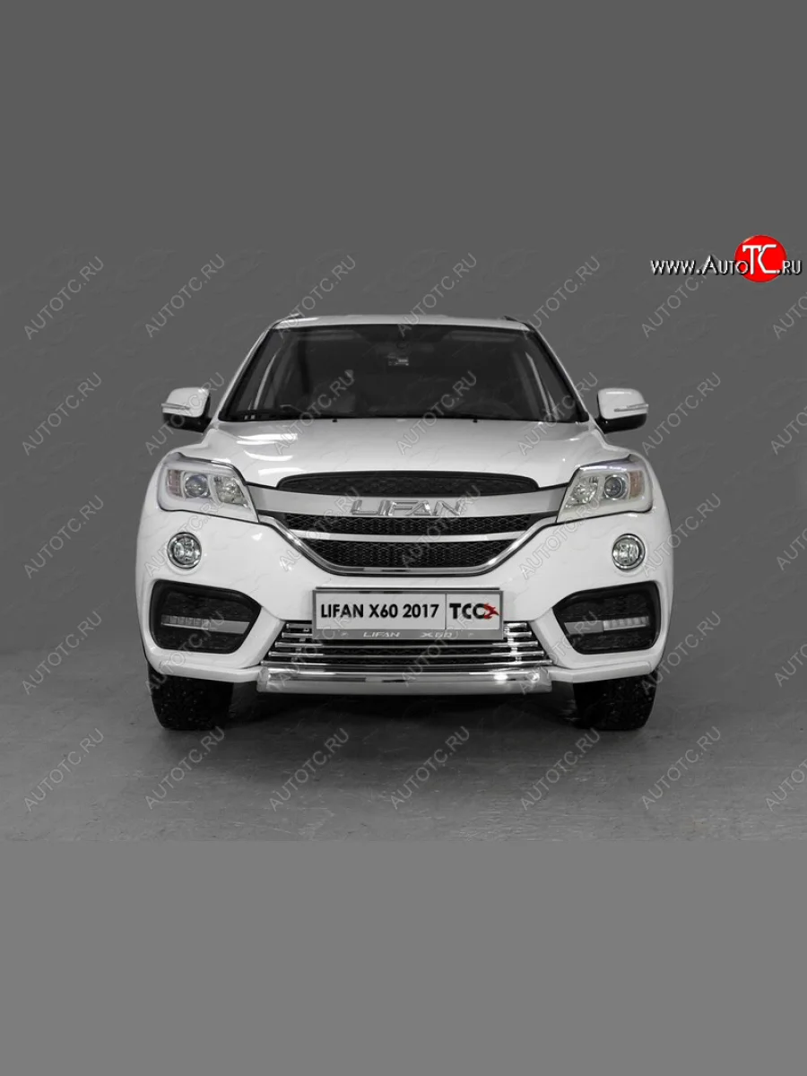 Нижняя декоративная вставка в бампер ТСС Тюнинг Lifan X60 2-ой рестайлинг (2016-2025) (d 16 мм)  в Самаре Самарской области
