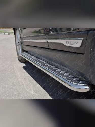 Пороги труба SLITKOFF Chery Tiggo 5  (T21) (2014-2017) дорестайлинг