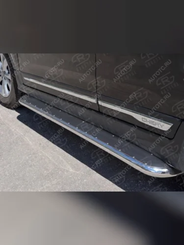 Пороги труба SLITKOFF Chery Tiggo 5  (T21) (2014-2017) дорестайлинг