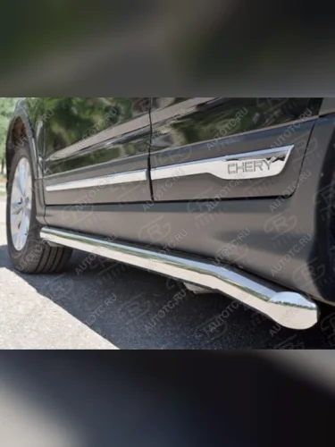 Пороги труба SLITKOFF Chery Tiggo 5 (T21) дорестайлинг (2014-2017)
